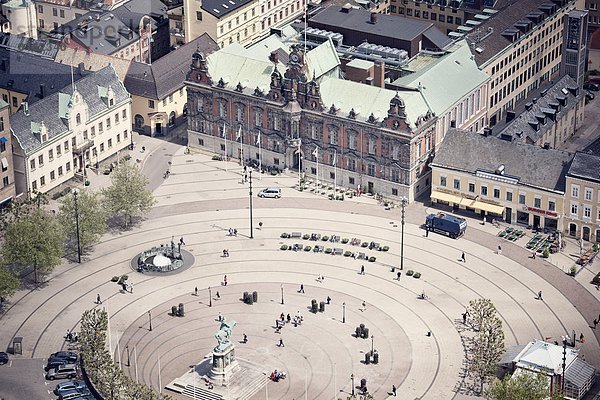 hoch oben Stadt Quadrat Quadrate quadratisch quadratisches quadratischer Ansicht Flachwinkelansicht Winkel