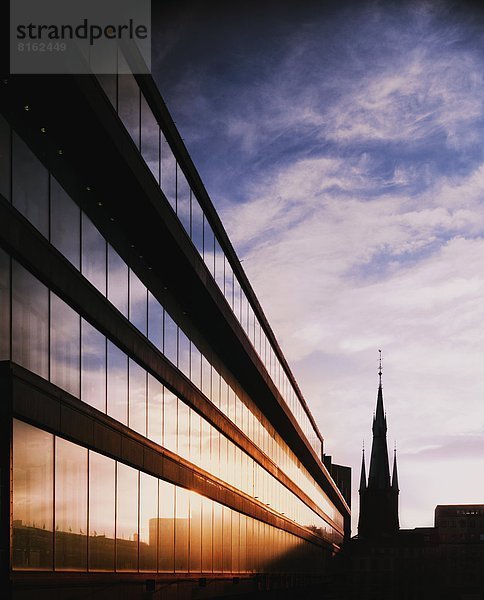 Sonnenuntergang  Gebäude  Spiegelung  Sonnenlicht