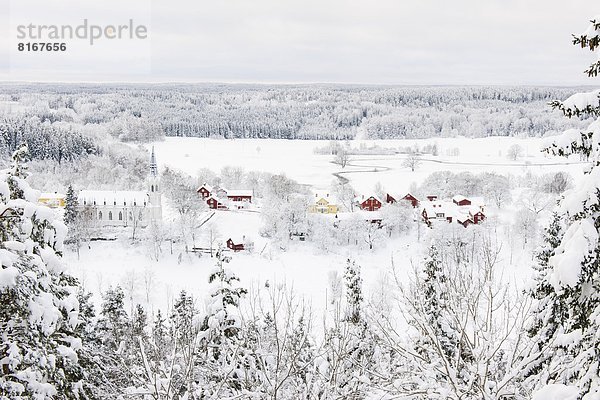 entfernt Winter Landschaft Dorf Distanz