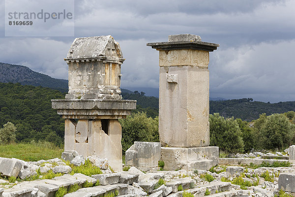 Antike Stadt Xanthos  Pfeilersarkophag und Harpyienmonument