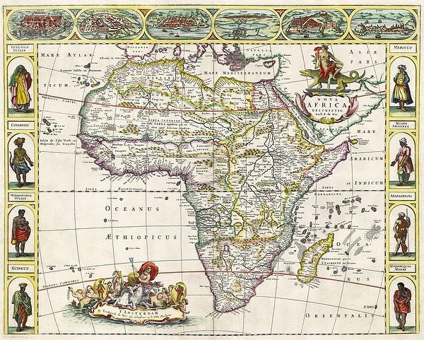 Amsterdam  Hauptstadt  Humor  Landkarte  Karte  Afrika  Jahrhundert  niederländisch