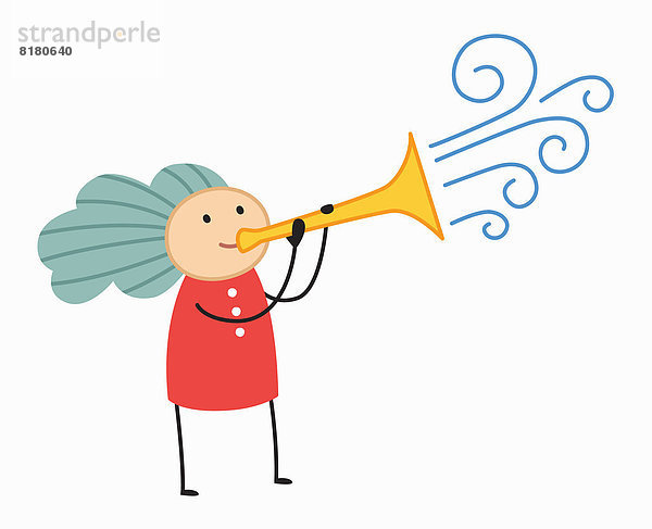 Mädchen spielt Trompete