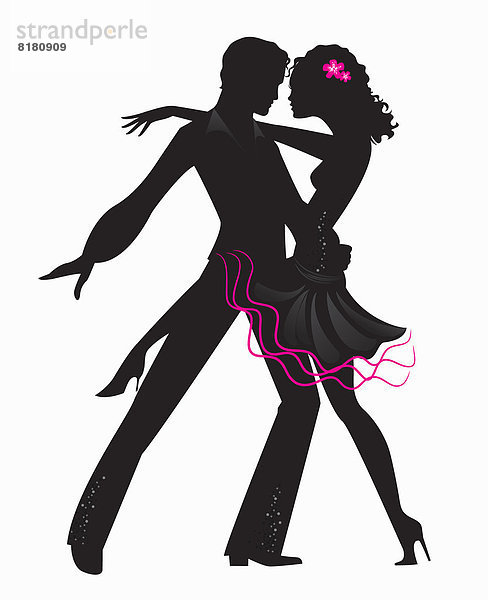 Silhouette eines tanzenden Paares beim Tango