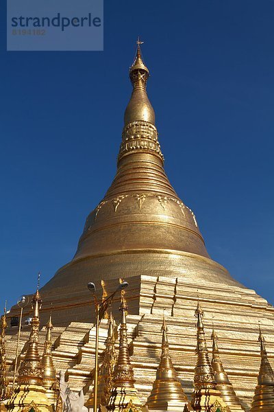 Stupa der Shwedagon Pagode  Rangun  Myanmar  Asien