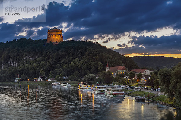 Germany  Bavaria  View of Liberation hall near Danube river