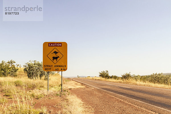 Australien  Westaustralien  Straßenschild in Wyndham