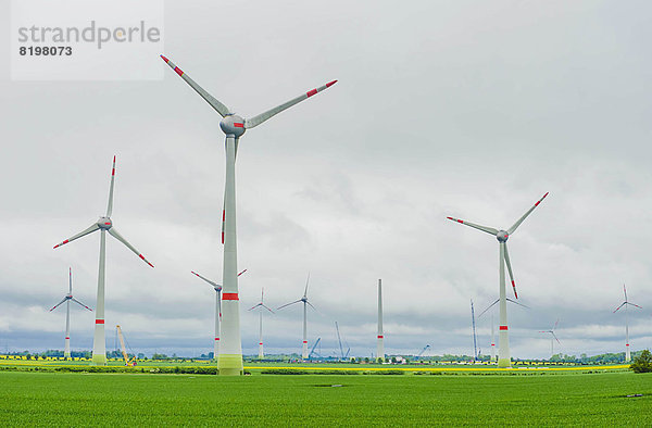Germany  Mecklenburg-Vorpommern  View of wind turbine in field