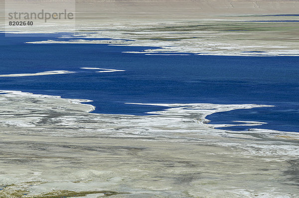 Luftaufnahme  See Tso Kar  Salzsee  4530 m  mit starken Schwankungen