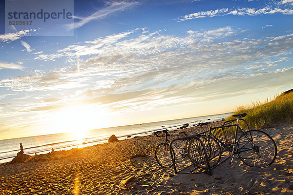 Strand  Sonnenuntergang  parken  Fahrrad  Rad