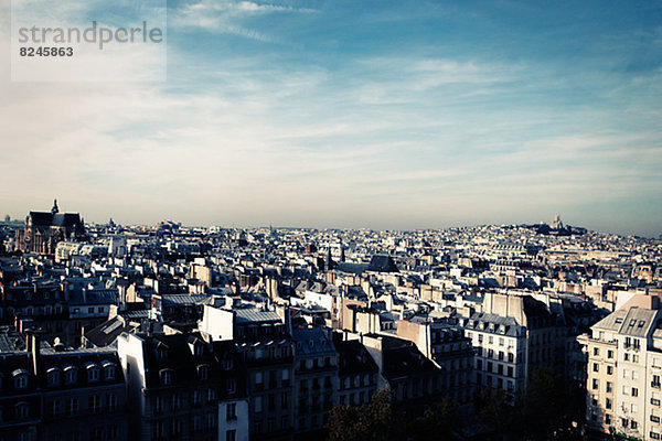 hoch oben Paris Hauptstadt Ansicht Flachwinkelansicht Winkel