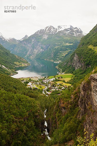 hoch  oben  Ansicht  Flachwinkelansicht  Geirangerfjord  Winkel