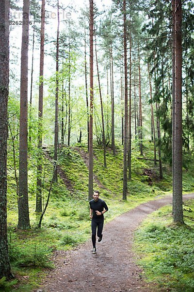 Mann  rennen  Wald  Mittelpunkt  Erwachsener