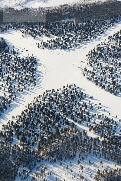 Winter  bedecken  Straßenkreuzung  Kreuzung  Ansicht  Luftbild  Fernsehantenne  Schnee