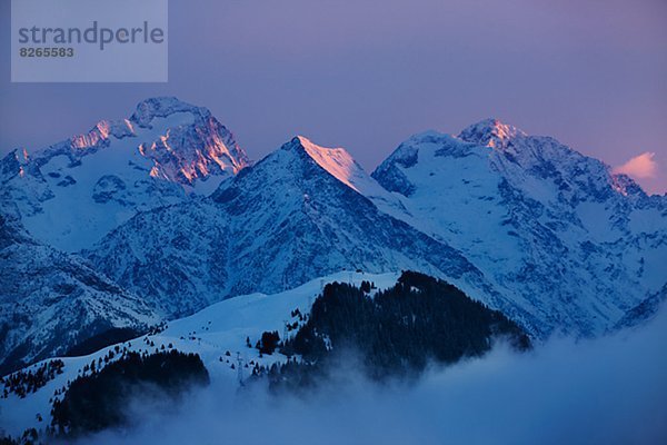 Alpen  Ansicht  Abenddämmerung