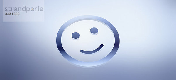 Grafik eines Smiley-Face vor einem blauen Gradientenhintergrund
