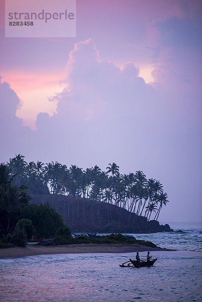 Tradition  Sonnenaufgang  Boot  angeln  Asien  Sri Lanka