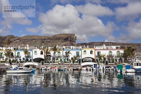 Hafen  Europa  Boot  angeln  Atlantischer Ozean  Atlantik  Kanaren  Kanarische Inseln  Gran Canaria  Mogan  alt  Spanien