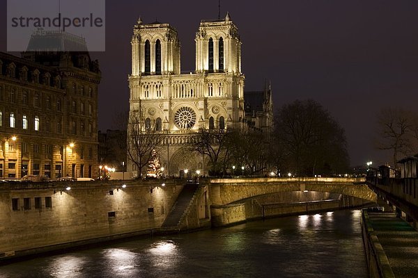 Paris Hauptstadt Frankreich Fluss Kathedrale Seine
