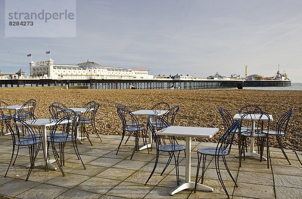 Stuhl  Strand  Großbritannien  Brighton  England