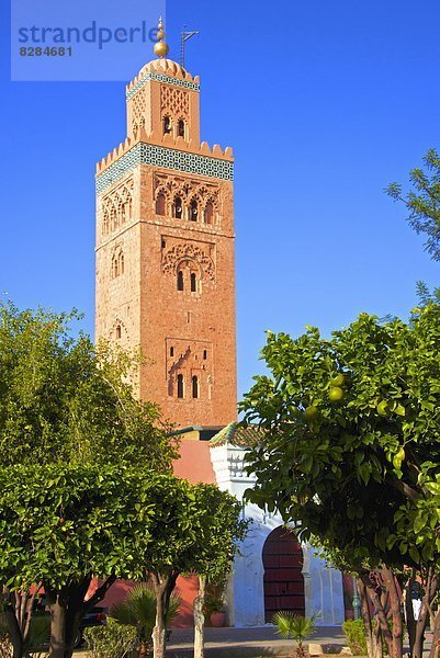 Nordafrika  UNESCO-Welterbe  Marrakesch  Afrika  Minarett  Marokko