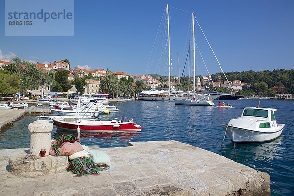 Hafen  Europa  Stadt  Boot  Ansicht  Kroatien  Dalmatien  alt