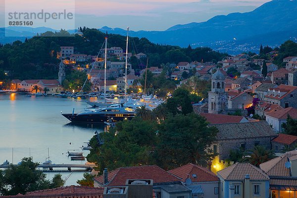Europa  über  Stadt  Ansicht  Kroatien  Dalmatien  Abenddämmerung  alt