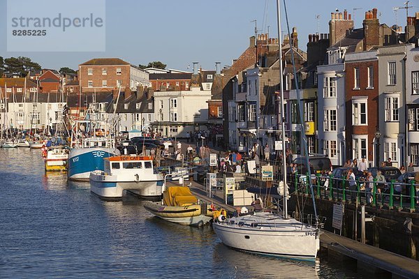 Hafen  Europa  Großbritannien  Boot  angeln  Dorset  England  alt  Weymouth