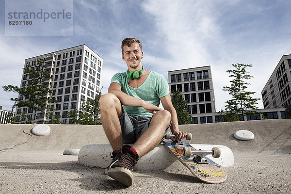Young man with skateboard