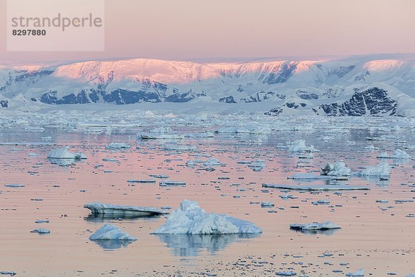 Sonnenuntergang  über  Eisberg  Antarktis  Meerenge