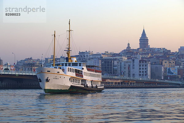 Europa Boot Hintergrund Fähre Türkei Goldenes Horn Istanbul