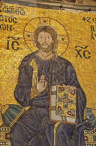 Christusbild in der Hagia Sophia  Istanbul  Türkei