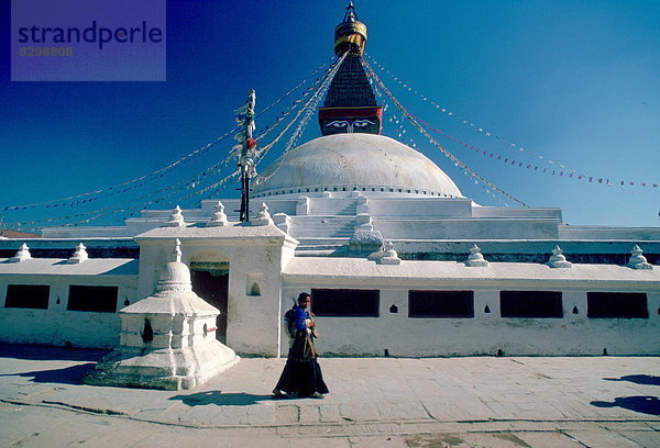 Kathmandu  Hauptstadt  Frau  gehen  Erde  Tal  Nostalgie  Nepal  Erbe  Stupa