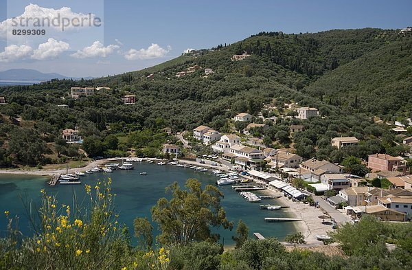 Europa Küste Stadt Insel Neuengland Ansicht Korfu Luftbild Fernsehantenne Griechenland Griechische Inseln