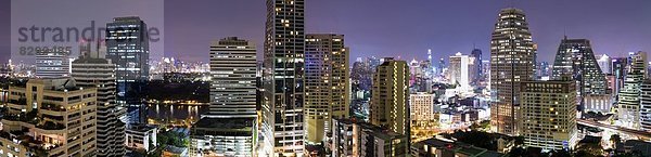 Bangkok  Hauptstadt  Panorama  Nacht  Hotel  Ansicht  Südostasien  Asien  Thailand