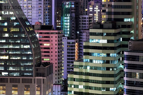 Bangkok  Hauptstadt  hoch  oben  Nacht  Gebäude  aufwärts  Hotel  Südostasien  Asien  Thailand