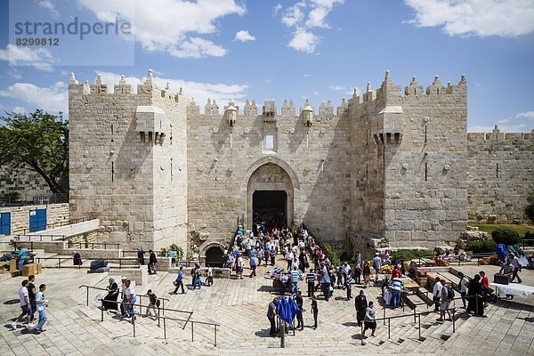 Jerusalem  Hauptstadt  Damaskus  Hauptstadt  Großstadt  Eingang  Naher Osten  UNESCO-Welterbe  Israel  alt