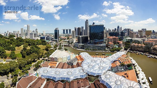 Skyline  Skylines  über  Großstadt  Ansicht  Erhöhte Ansicht  Aufsicht  Festung  heben  Einmachglas  Südostasien  Asien  modern  Singapur