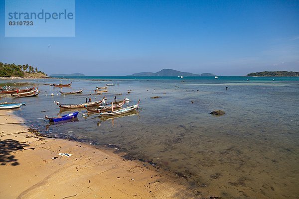 Fischerboote am Rawai Beach  Phuket  Thailand  Asien