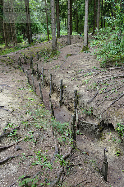 Alte Schützengräben aus dem ersten Weltkrieg am Fort Douaumont