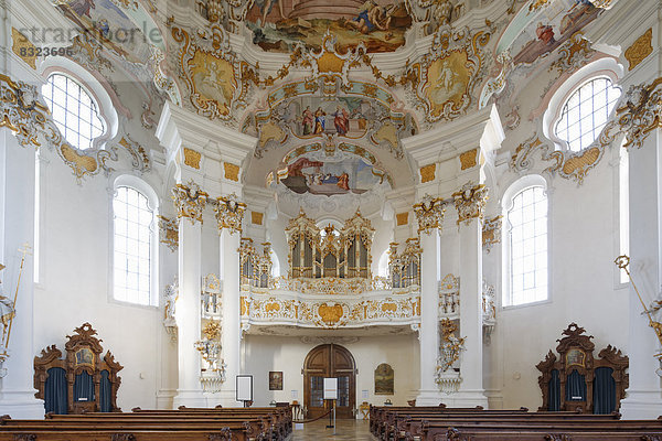 Orgel  Wieskirche oder Wallfahrtskirche zum Gegeißelten Heiland auf der Wies  UNESCO-Welterbe