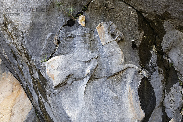 Steinrelief  mazedonischer Reiter am Grab des Alketas  antike Stadt Termessos
