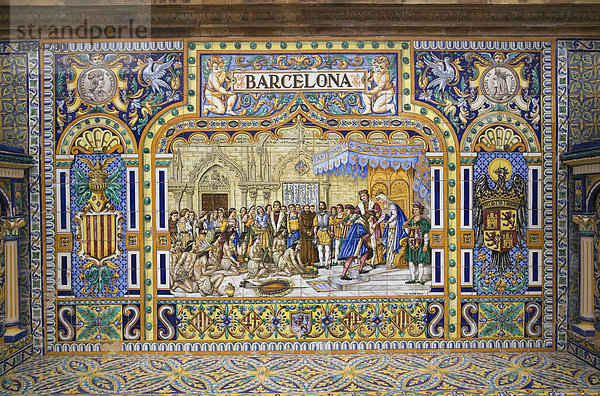 Barcelona  Fliesenbild auf dem Plaza de España