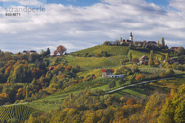 Townscape of Kitzeck im Sausal  in autumn