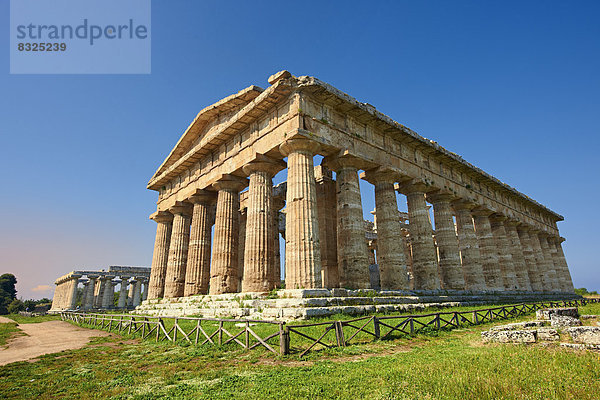 Die antike griechisch-dorische Tempel der Hera  460-450 v. Chr.  archäologische Stätte von Paestum