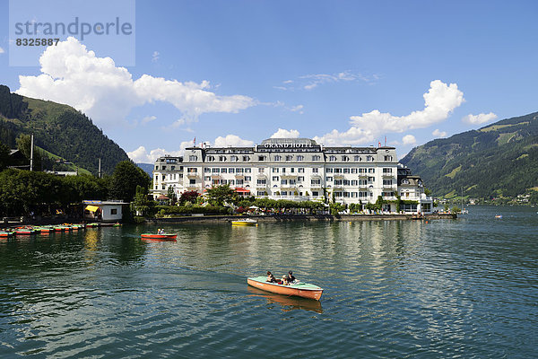 Grand Hotel Zell am See  on Lake Zell  pedalos at front