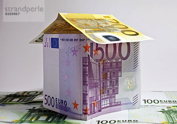 bauen Fotografie Wohnhaus Symbol Produktion Geldschein Finanzen Euro