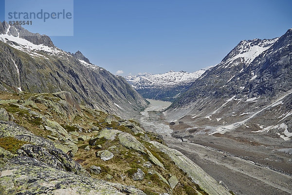 Alpine Landschaft am Lauteraargletscher mit Grimselsee  Berner Oberland  Schweiz