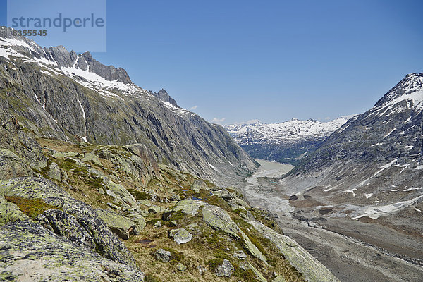 Alpine Landschaft am Lauteraargletscher mit Grimselsee  Berner Oberland  Schweiz