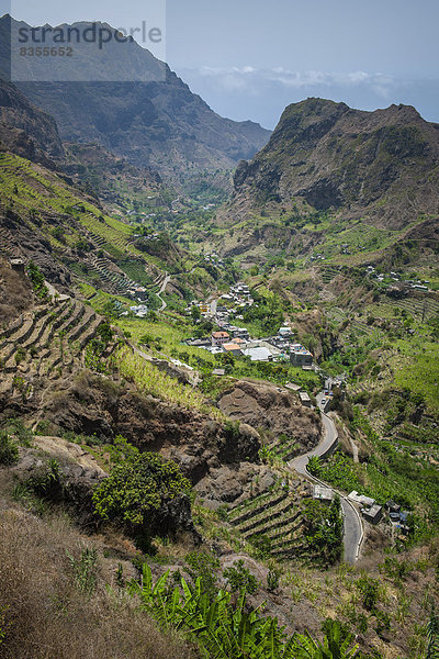 Ausblick ins Paúl-Tal  Cha de Igreja  Insel Santo Antão  Kap Verde