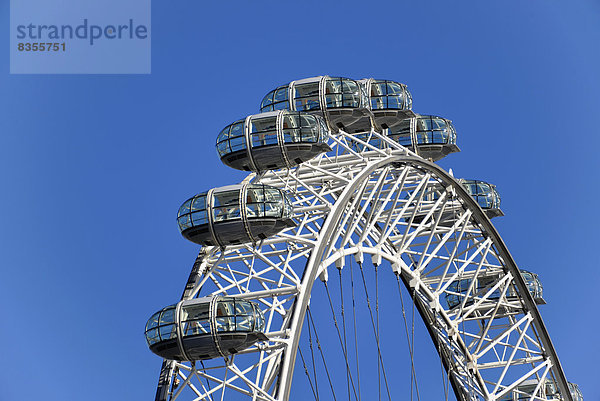London Eye oder Millennium Wheel  Riesenrad  London  Region London  England  Großbritannien